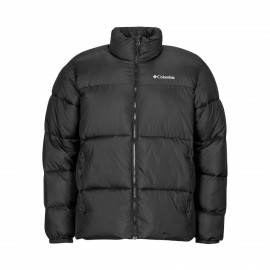 Columbia Puffect Hooded Chest Logo Ανδρικο Μπουφαν Μαυρο