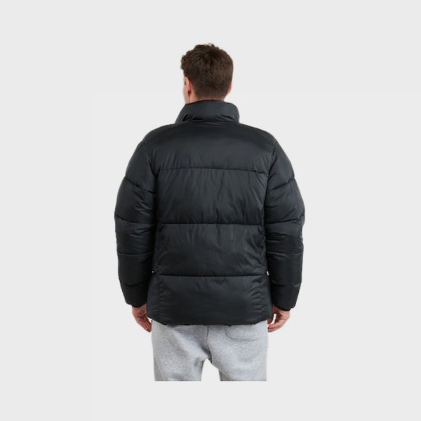Columbia Puffect Hooded Chest Logo Ανδρικο Μπουφαν Μαυρο