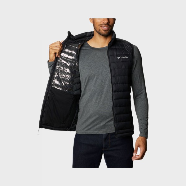 Columbia Power Lite II Neck Ανδρικο Γιλεκο Μαυρο