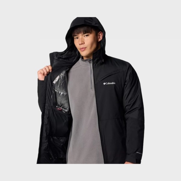 Columbia Iceberg Point II Hooded Omni Heat Reflective Ανδρικο Μπουφαν Μαυρο