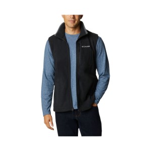 Columbia Fast Trek Fleece Logo Ανδρικο Γιλεκο Μαυρο