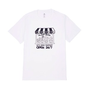 Converse Grow Together Plant Shop Graphic Ανδρικη Μπλουζα Λευκη