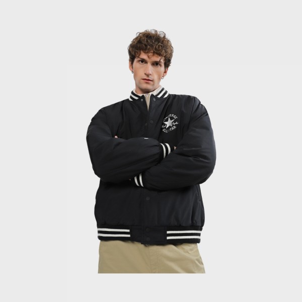 Converse All Star Varsity Padded Crew Neck Ανδρικο Μπουφαν Μαυρο