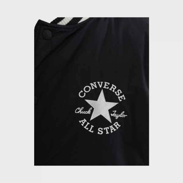 Converse All Star Varsity Padded Crew Neck Ανδρικο Μπουφαν Μαυρο