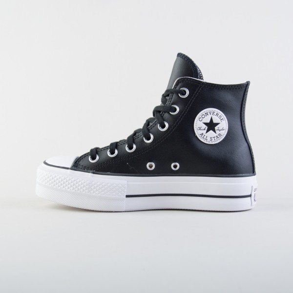 Converse Chuck Taylor All Star Lift Leather Platform Γυναικειο Παπουτσι Μαυρο