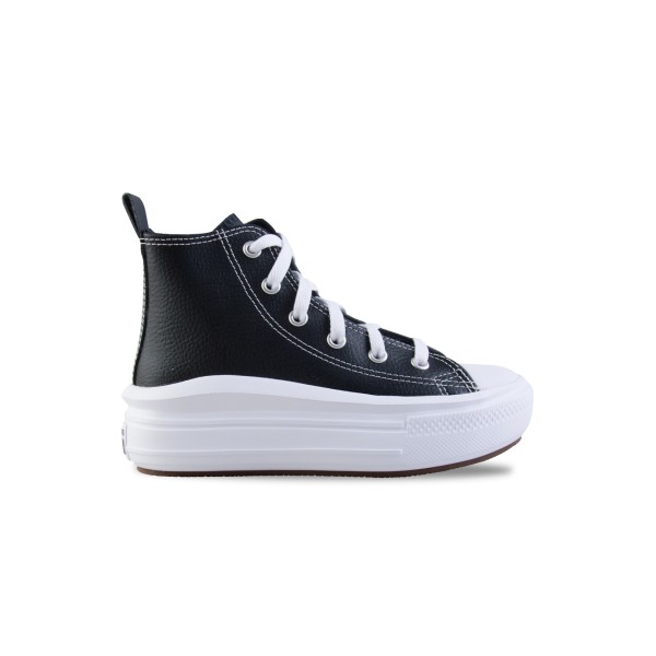 Converse Chuck Taylor All Star Move Platform Leather Παιδικο Παπουτσι Μαυρο