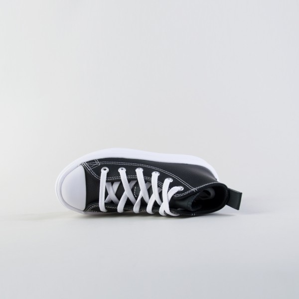 Converse Chuck Taylor All Star Move Platform Leather Παιδικο Παπουτσι Μαυρο