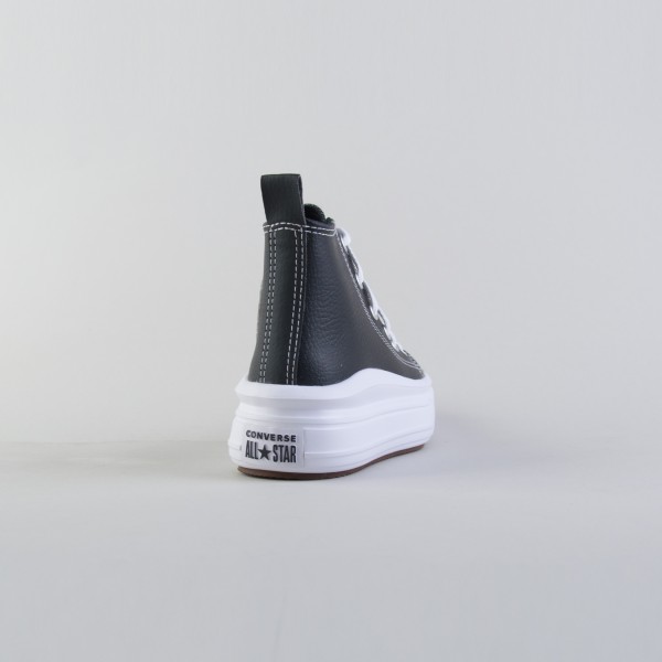 Converse Chuck Taylor All Star Move Platform Leather Παιδικο Παπουτσι Μαυρο