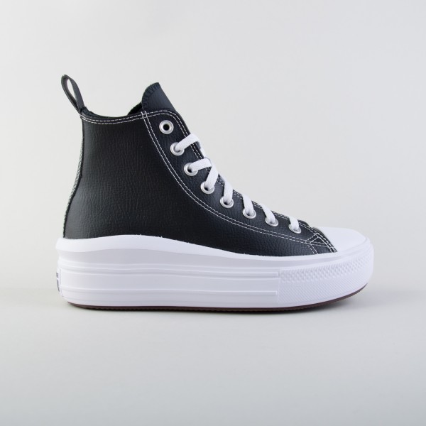 Converse Chuck Taylor All Star Move Platform Leather Γυναικειο Παπουτσι Μαυρο - Λευκο