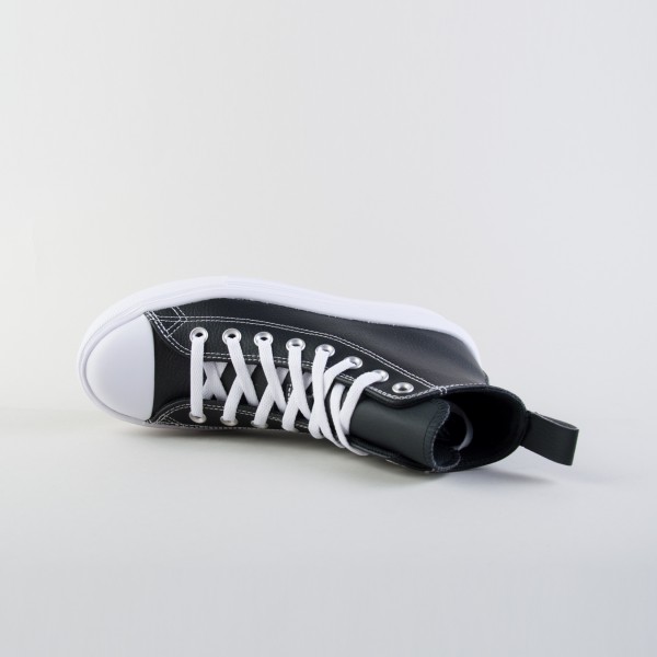 Converse Chuck Taylor All Star Move Platform Leather Γυναικειο Παπουτσι Μαυρο - Λευκο