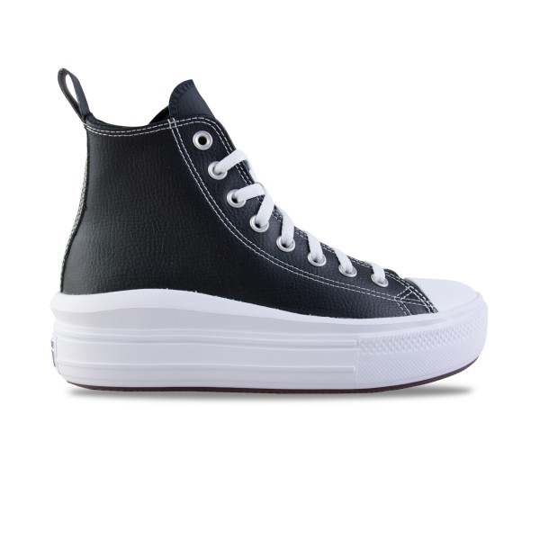 Converse Chuck Taylor All Star Move Platform Leather Γυναικειο Παπουτσι Μαυρο - Λευκο