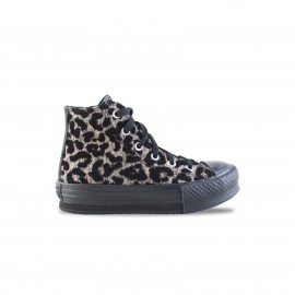 Converse Chuck Taylor All Star Eva Lift Leopard Παιδικο Παπουτσι Μαυρο