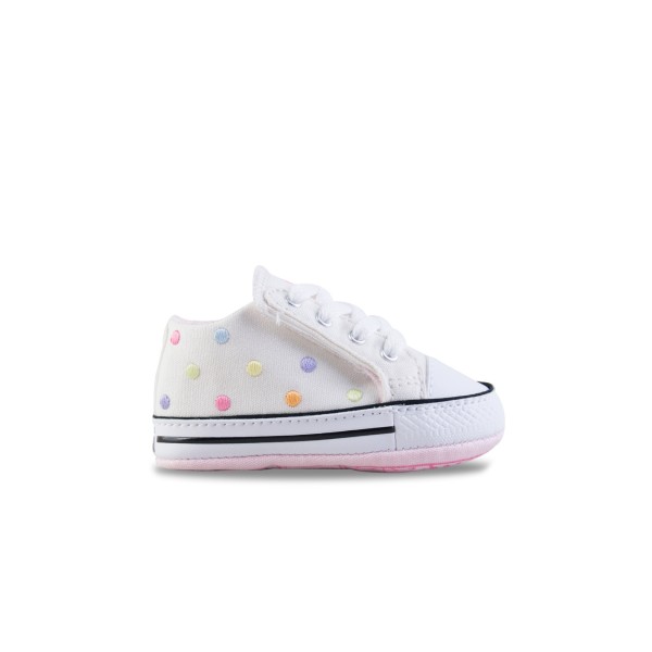 Converse All Star Cribster Dots Βρεφικο Παπουτσι Αγκαλιας Λευκο - Ροζ