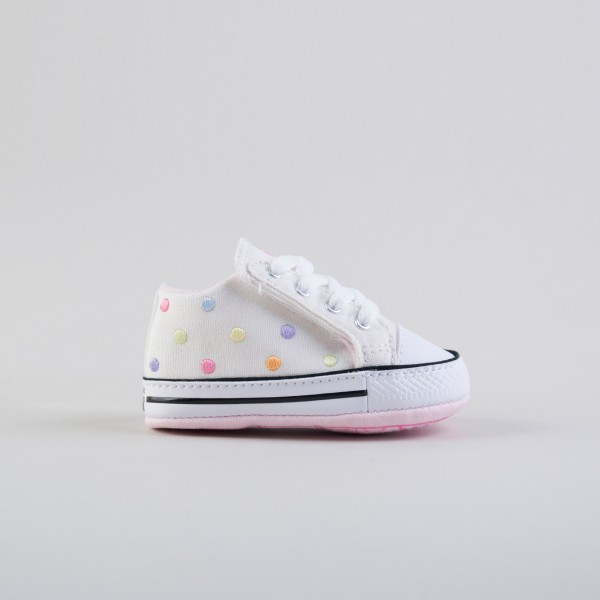 Converse All Star Cribster Dots Βρεφικο Παπουτσι Αγκαλιας Λευκο - Ροζ