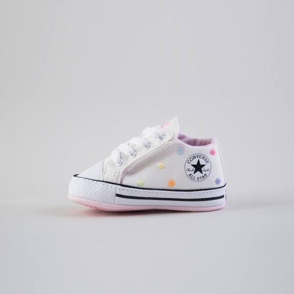 Converse All Star Cribster Dots Βρεφικο Παπουτσι Αγκαλιας Λευκο - Ροζ