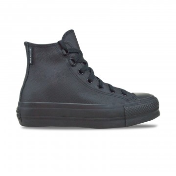 Converse Chuck Taylor All Star Lift Leather Γυναικειο Παπουτσι Μαυρο