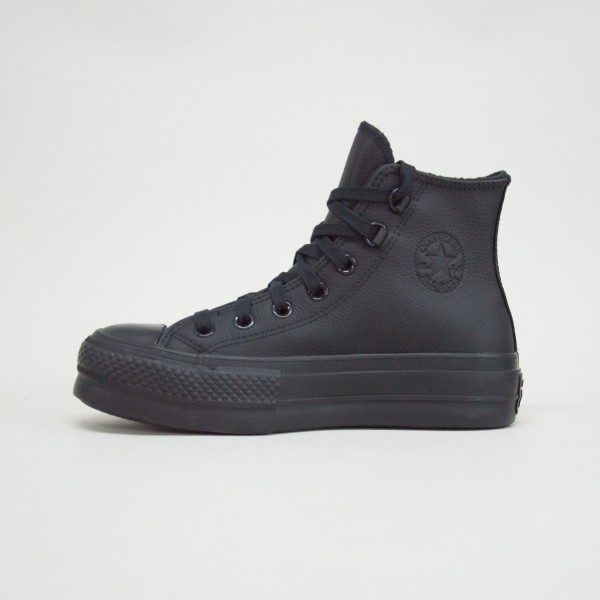 Converse Chuck Taylor All Star Lift Leather Γυναικειο Παπουτσι Μαυρο