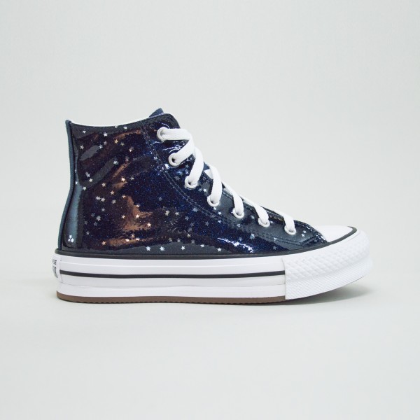 Converse All Star Eva Lift Glitter Platform Εφηβικο Παπουτσι Μπλε