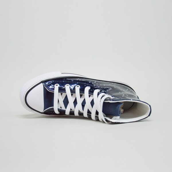 Converse All Star Eva Lift Glitter Platform Εφηβικο Παπουτσι Μπλε