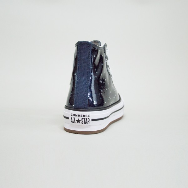 Converse All Star Eva Lift Glitter Platform Εφηβικο Παπουτσι Μπλε