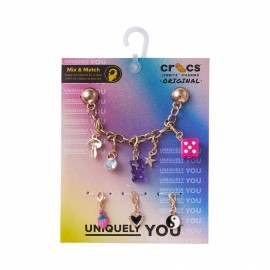 Crocs X Jibbitz Custom Charm Chain 5 Pieces Αξεσουαρ Καρφιτσες Πολυχρωμες