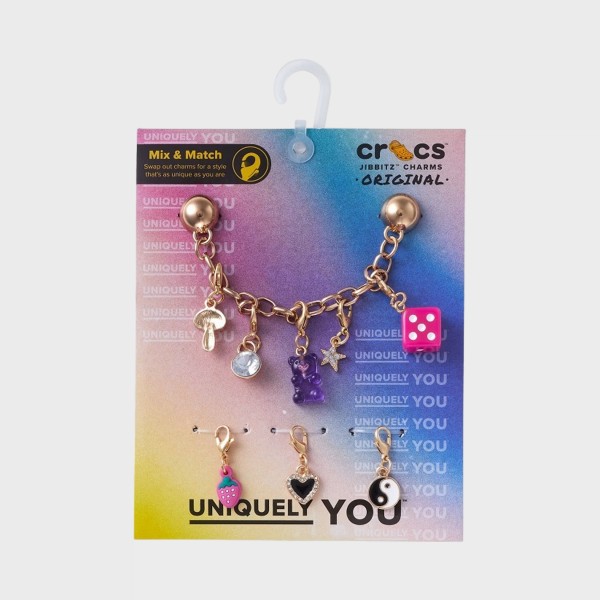 Crocs X Jibbitz Custom Charm Chain 5 Pieces Αξεσουαρ Καρφιτσες Πολυχρωμες