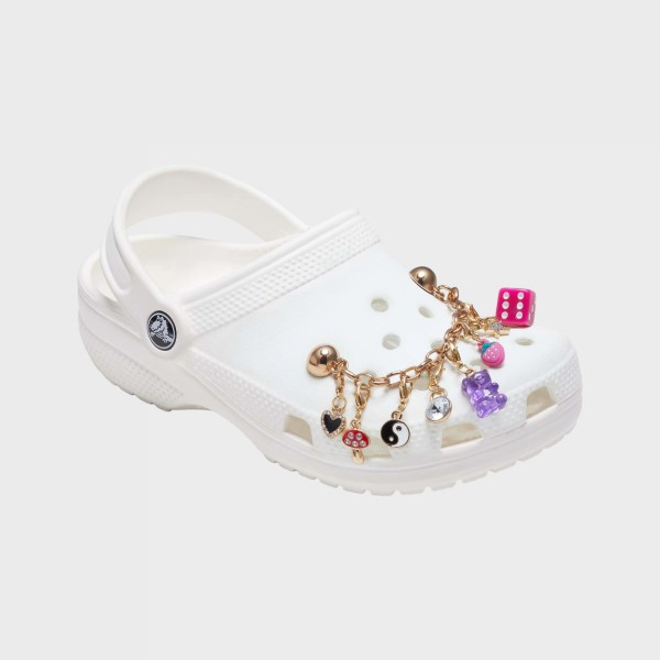 Crocs X Jibbitz Custom Charm Chain 5 Pieces Αξεσουαρ Καρφιτσες Πολυχρωμες