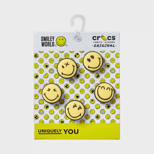 Crocs X Jibbitz Smileyworl 5 Τεμαχια Αξεσουαρ Καρφιτσες Χρωμα Κιτρινο 