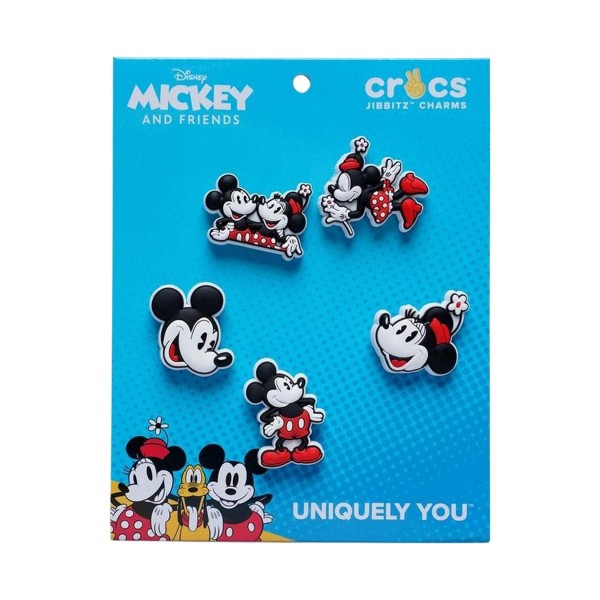 Crocs X Jibbitz Mickey And Minnie 5 ΤΜΧ Διακοσμητικες Καρφιτσες Μαυρο - Κοκκινο