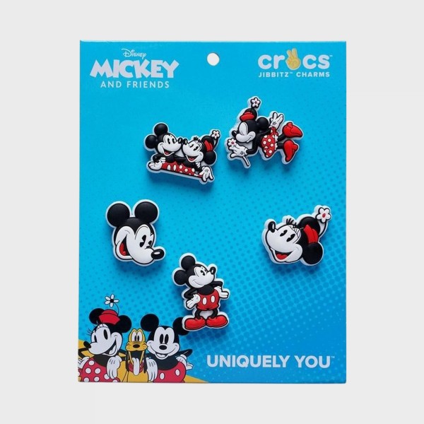 Crocs X Jibbitz Mickey And Minnie 5 ΤΜΧ Διακοσμητικες Καρφιτσες Μαυρο - Κοκκινο