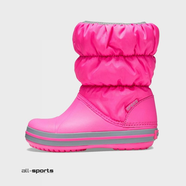 Crocs Winter Puff Boots Εφηβικες Μποτες Ροζ   