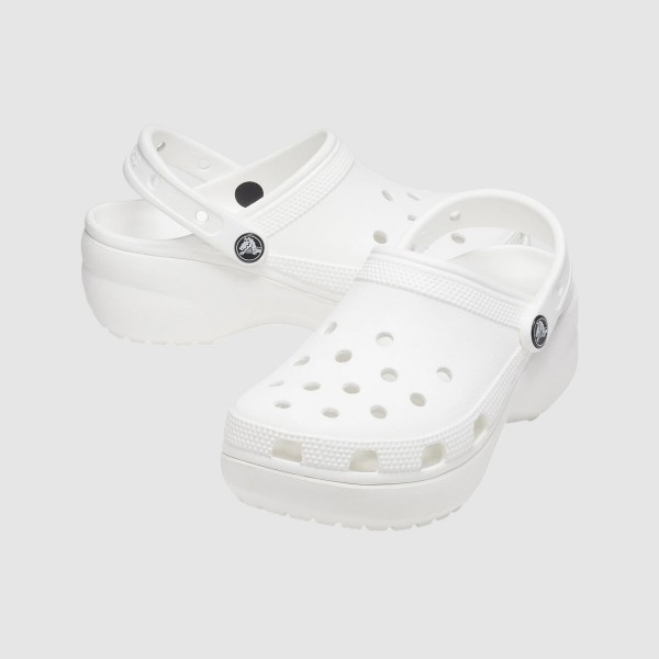 Crocs Classic Platform Clog Γυναικειο Σαμπο Λευκο