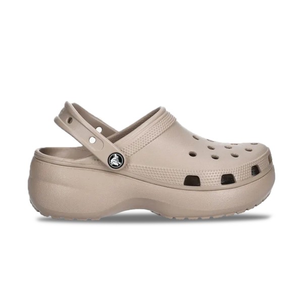 Crocs Classic Platform Clog Γυναικειο Σαμπο Μπεζ