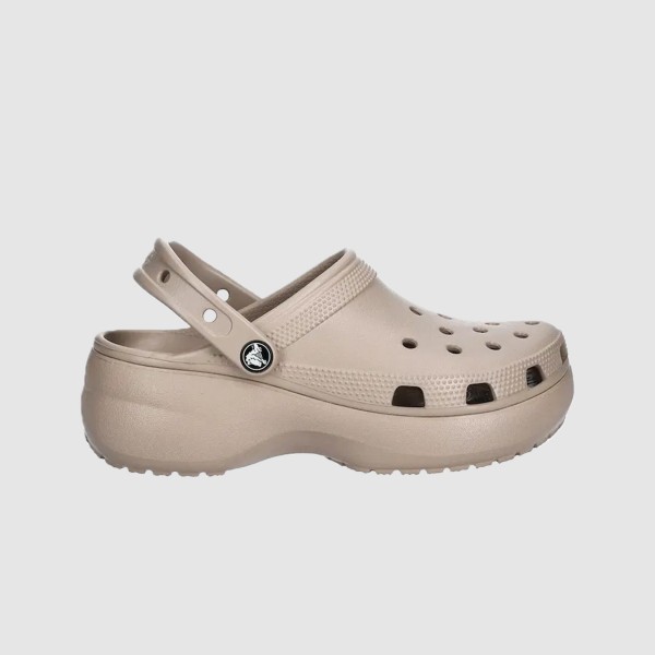 Crocs Classic Platform Clog Γυναικειο Σαμπο Μπεζ