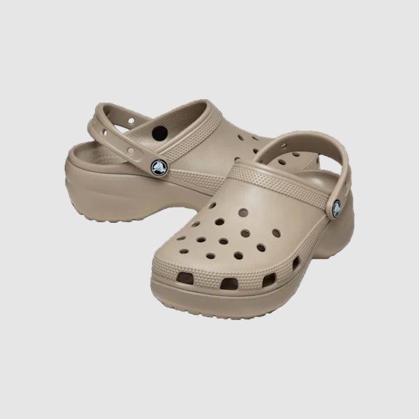 Crocs Classic Platform Clog Γυναικειο Σαμπο Μπεζ