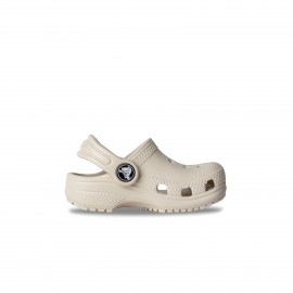 Crocs Classic Clog With Stripe Βρεφικο Σαμπο Μπεζ
