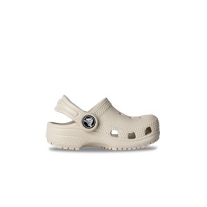 Crocs Classic Clog With Stripe Βρεφικο Σαμπο Μπεζ