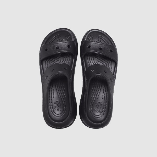Crocs Crush Sandal Platform Γυναικεια Παντοφλα Μαυρη