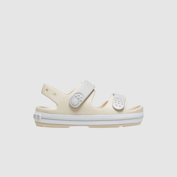 Crocs Crocband Cruiser Logo Παιδικο Πεδιλο Μπεζ - Γκρι