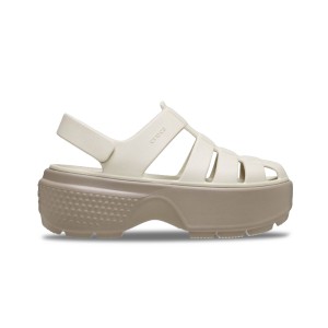 Crocs Classic Stomp Fisherman Platform Γυναικειο Πεδιλο Μπεζ