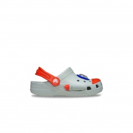 Crocs Classic Rocket Ship Clog Βρεφικο Σαμπο Γκρι - Πορτοκαλι