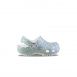 Crocs Classic Iridescent Glitter Βρεφικο Σαμπο Ασημι