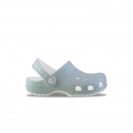 Crocs Classic Iridescent Glitter Παιδικο Σαμπο Ασημι