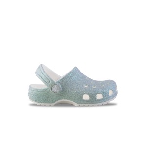 Crocs Classic Iridescent Glitter Παιδικο Σαμπο Ασημι