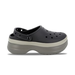 Crocs Classic Stacked Clog Γυναικεια Σαμπο Μαύρο - Γκρι