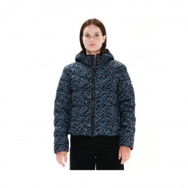 Emerson Hooded Puffer Γυναικειο Μπουφαν Μαυρο - Πολυχρωμο