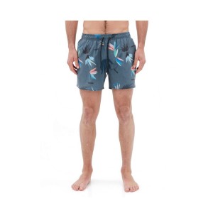 Emerson Tropical Print Volley Shorts Ανδρικο Μαγιο Ανθρακι
