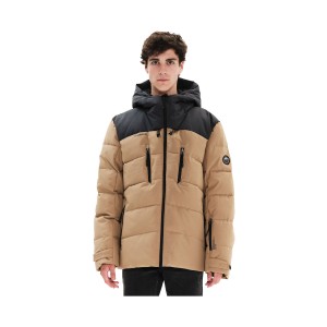 Emerson PP Down Hooded Puffer Ανδρικο Μπουφάν Μπεζ
