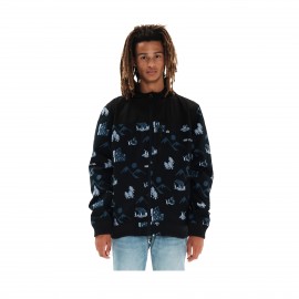 Emerson Ripped Hooded AOP Ανδρικο Μπουφάν Μαυρο