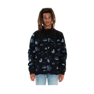 Emerson Ripped Hooded AOP Ανδρικο Μπουφάν Μαυρο